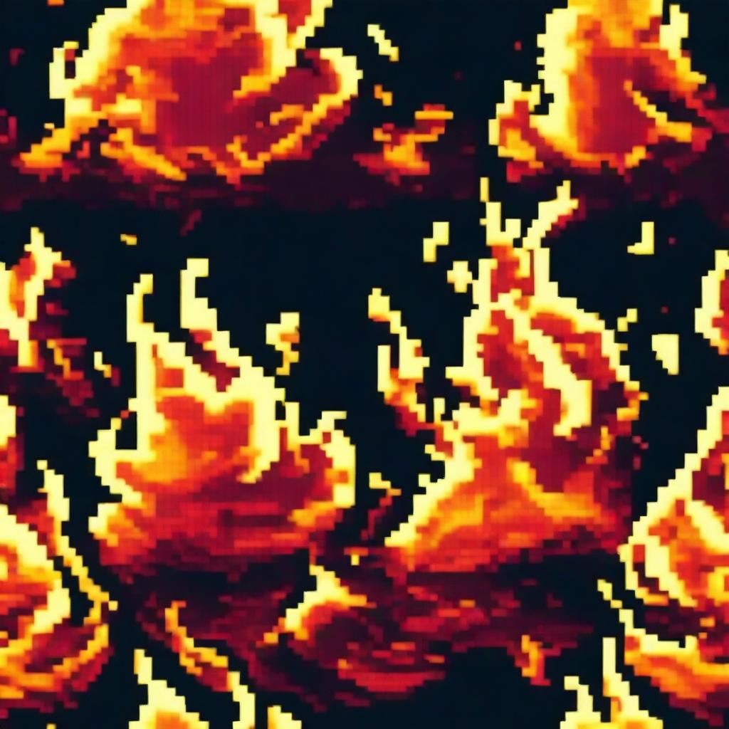 A profile picture-worthy pixel art of dynamic fire flames