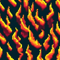 A profile picture-worthy pixel art of dynamic fire flames