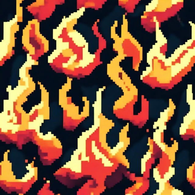 A profile picture pixel art of a small but lively fire