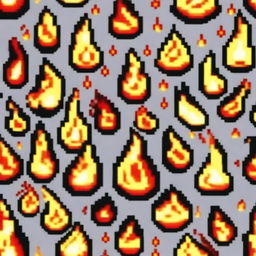 A profile picture pixel art of a small but lively fire