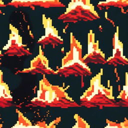 A profile picture pixel art of a small but lively fire