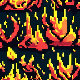 A compact and dynamic, profile-picture perfect pixel art of a small fire