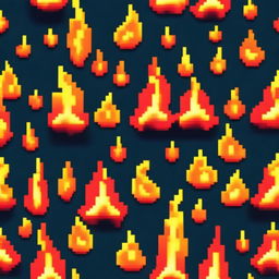 A compact and dynamic, profile-picture perfect pixel art of a small fire