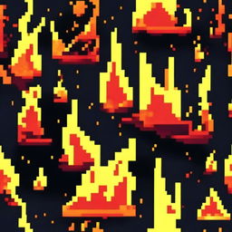 A profile picture pixel art of a single, small fire