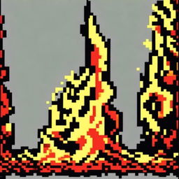 A profile picture pixel art of a single, small fire