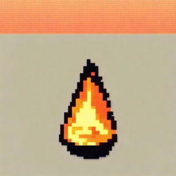 A profile picture crafted in pixel art showcasing a small, solitary flame