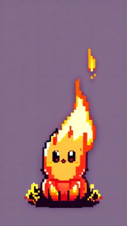 A pixel art profile picture featuring an adorable, solitary flame