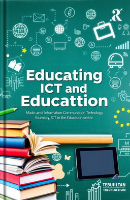 A visually appealing book cover for a publication on the effective use of Information Communication Technology (ICT) and Artificial Intelligence (AI) in the education sector