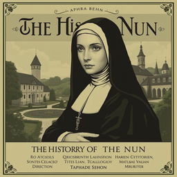 A vintage-style movie poster for Aphra Behn's novel 'The History of the Nun'