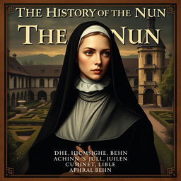 A vintage-style movie poster for Aphra Behn's novel 'The History of the Nun'