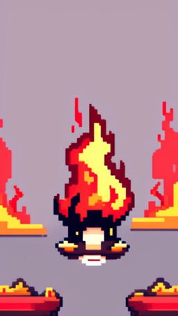 A pixel art profile picture featuring a simple, yet captivating fire