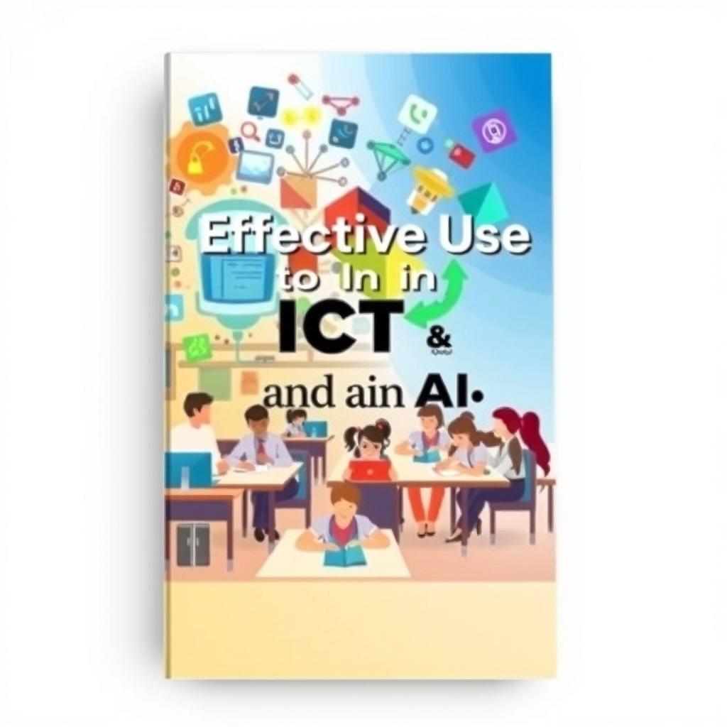 A visually informative cover design for a book titled 'Effective Use of ICT and AI in Education'