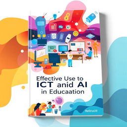 A visually informative cover design for a book titled 'Effective Use of ICT and AI in Education'