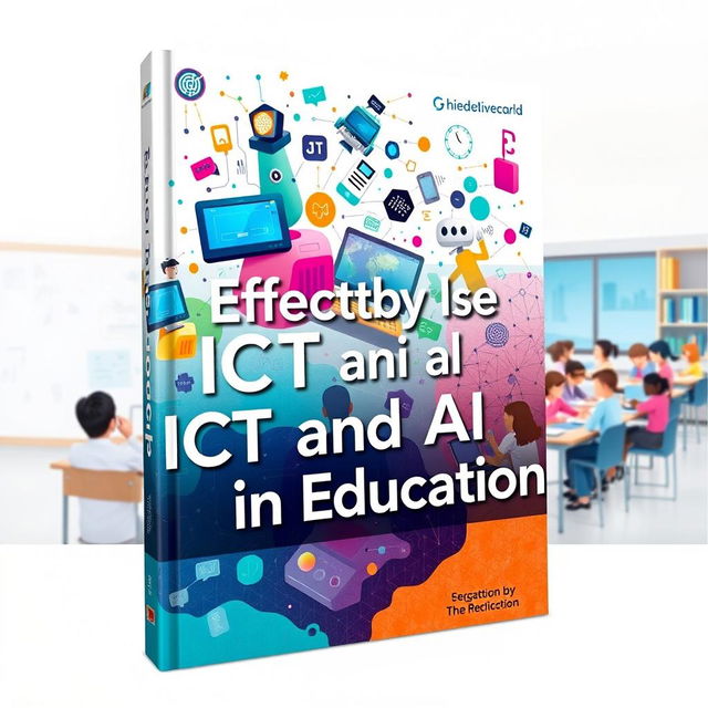 A visually informative cover design for a book titled 'Effective Use of ICT and AI in Education'