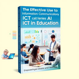 A visually engaging cover design for a book titled 'The Effective Use of Information Communication Technology (ICT) and AI in Education'