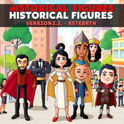 A vibrant animated series titled 'Historical Figures: Version 2