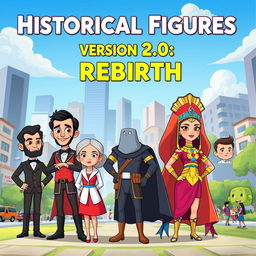 A vibrant animated series titled 'Historical Figures: Version 2