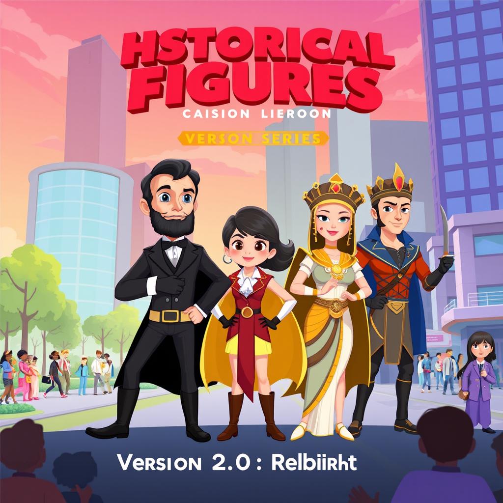 A vibrant animated series titled 'Historical Figures: Version 2