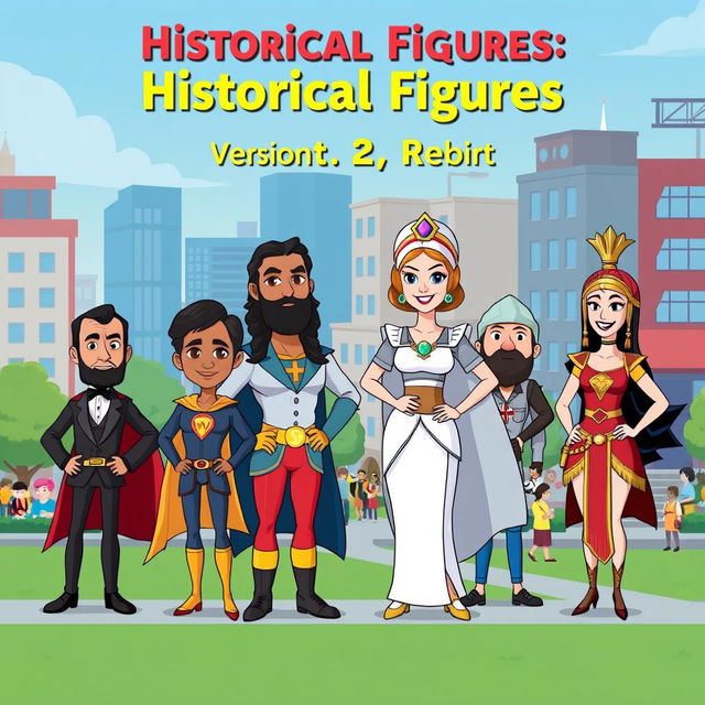 A vibrant animated series titled 'Historical Figures: Version 2