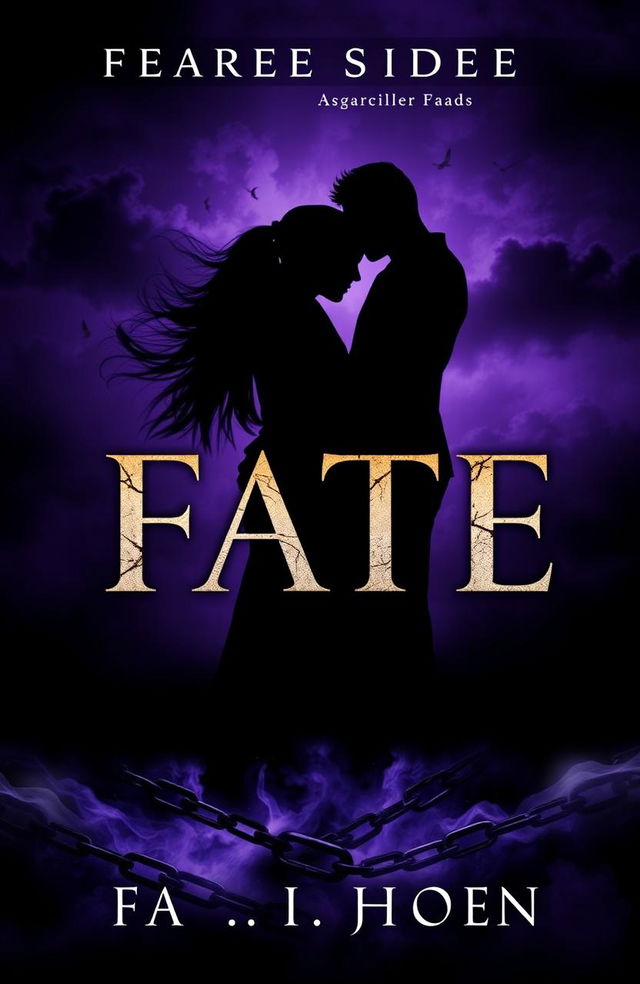 A dramatic book cover design featuring a black and purple color scheme, symbolizing the themes of love and danger