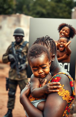 A powerful image capturing two sides of emotion involving a Black woman