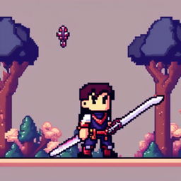 Pixel art profile picture featuring a detailed sword.