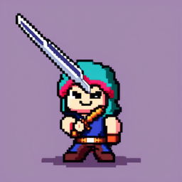 Pixel art profile picture featuring a detailed sword.