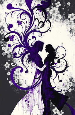 An abstract conceptual artwork titled 'FATE', predominantly in shades of purple and black