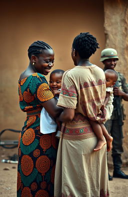 A poignant moment depicting two Black women with their backs to each other in a heartfelt scene