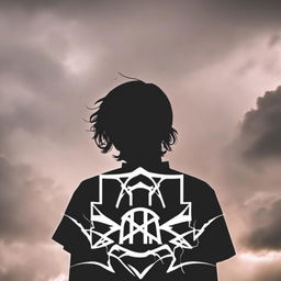 Profile picture of a silhouette resembling Oliver Sykes from Bring Me The Horizon against a stormy backdrop with the band's logo subtly incorporated into the clouds