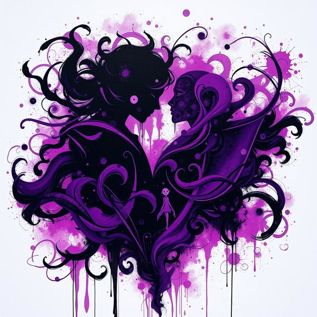 An abstract piece titled 'FATE', crafted in a rich palette of purple and black