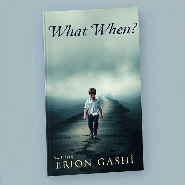 An evocative book cover for the title 'What When?' featuring a boy walking along a long, winding path, embodying a sense of deep depression and heartbreak