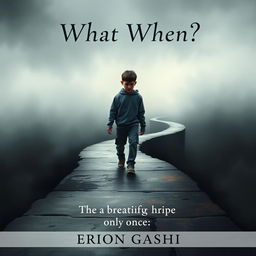 An evocative book cover for the title 'What When?' featuring a boy walking along a long, winding path, embodying a sense of deep depression and heartbreak