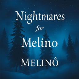 An atmospheric book cover design titled 'Nightmares for Melinoë', featuring deep blue and light blue shades that capture the essence of winter and darkness