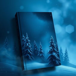 A captivating book cover design featuring rich blue and light blue tones that evoke a chilling winter atmosphere
