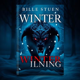 A striking book cover design featuring a dark winter theme with blue and light blue shades, titled appropriately for a chilling narrative