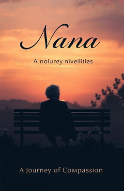 A somber yet hopeful book cover design for a novel titled 'Nana' exploring the theme of euthanasia