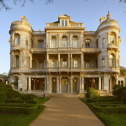 A large, old, two-story mansion indicating wealth and opulence