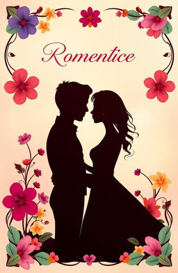 A romantic book cover featuring a silhouette design, with soft, flowing lines