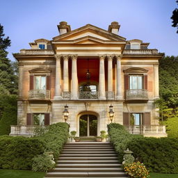 A large, old, two-story mansion indicating wealth and opulence