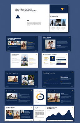 A sleek, modern, and minimalist marketing presentation layout designed to appeal to executives