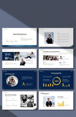 A sleek, modern, and minimalist marketing presentation layout designed to appeal to executives