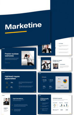 A sleek, modern, and minimalist marketing presentation layout designed to appeal to executives