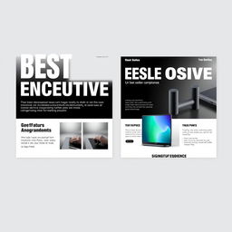 A contemporary, minimalist marketing advertisement tailored for an executive audience, showcasing a best-seller product