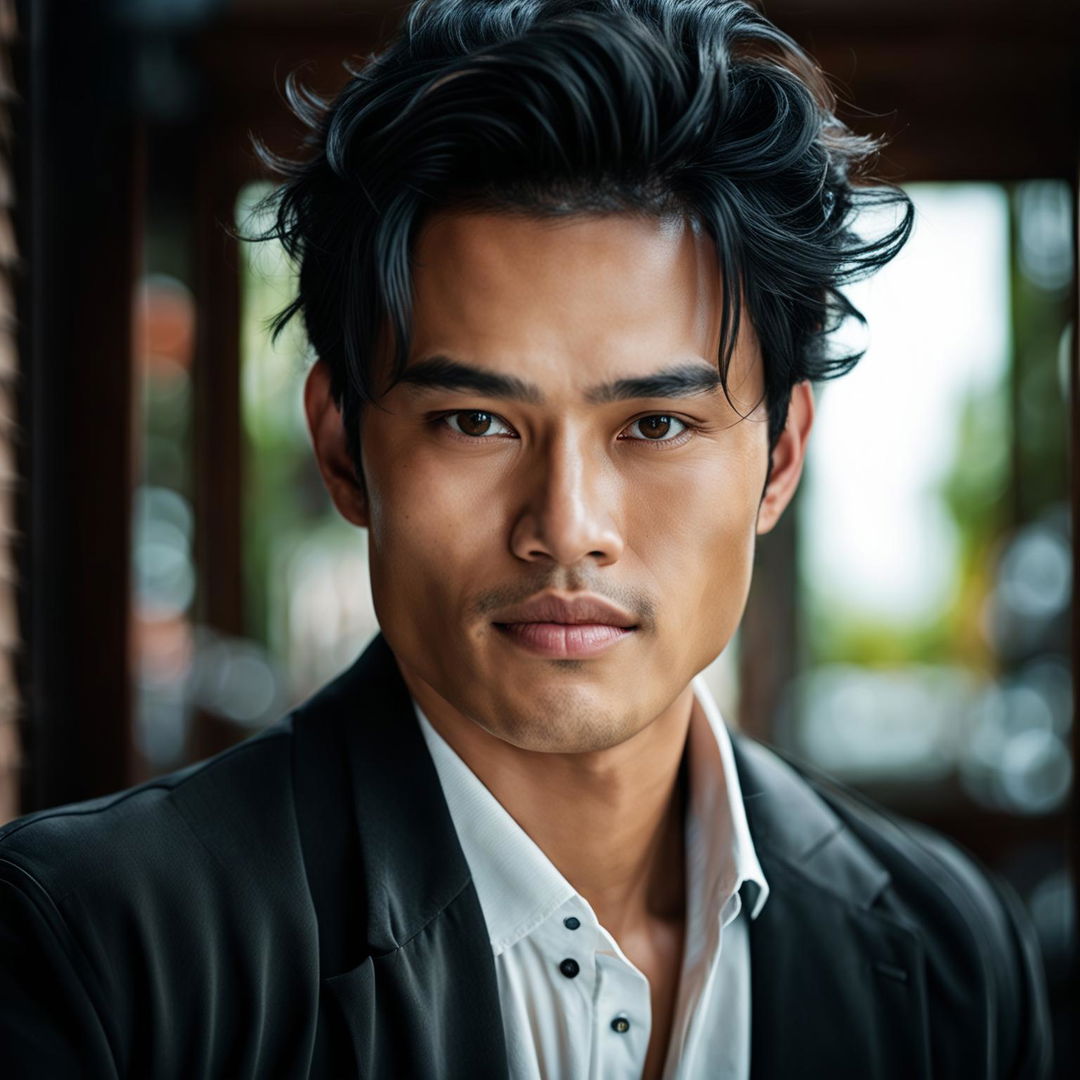 Portrait of a handsome Waisian man captured with Sony Alpha a7R IV: Sony FE 90mm f/2