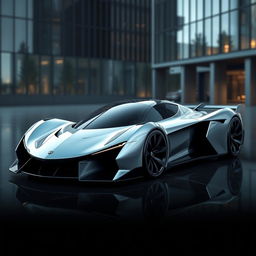 A stunning minimalist hypercar design showcasing sleek lines and an aerodynamic silhouette