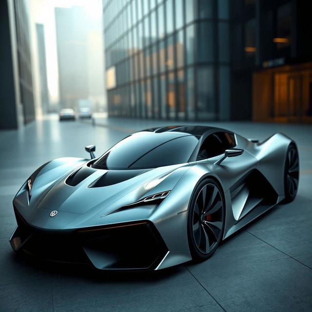 A stunning minimalist hypercar design showcasing sleek lines and an aerodynamic silhouette