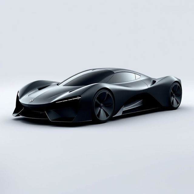 A minimalist hypercar design emphasizing sleek, clean lines and a futuristic form