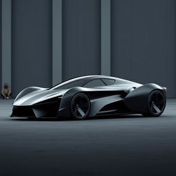 A minimalist hypercar design emphasizing sleek, clean lines and a futuristic form