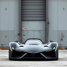 A minimalist hypercar design emphasizing sleek, clean lines and a futuristic form
